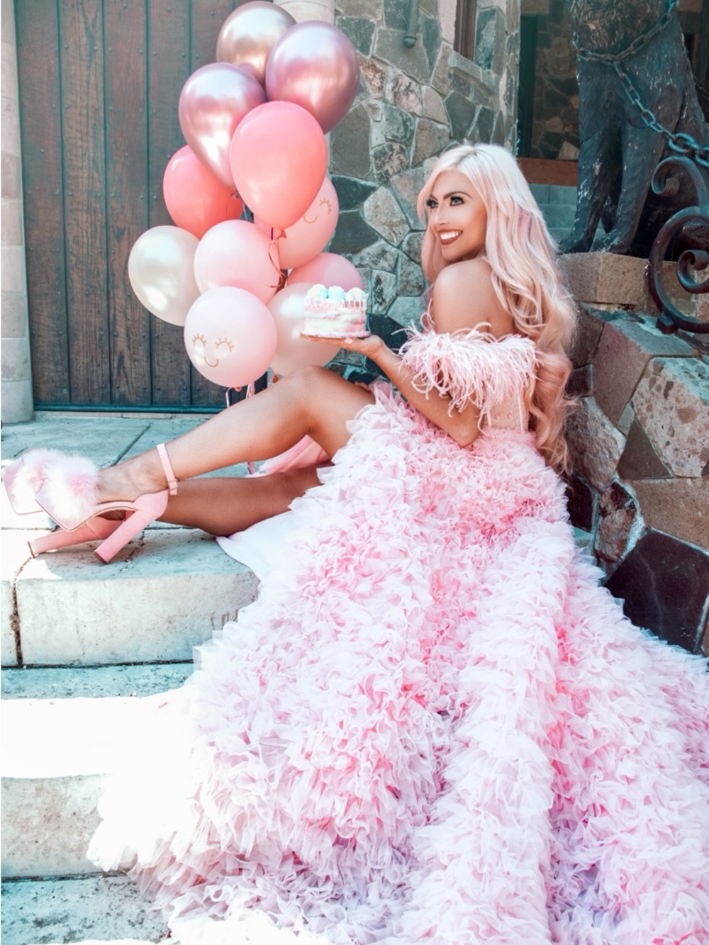 Sherri Hill Pink Tulle Gown - Picture 3 of 8